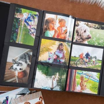 A finished album filled with printed photos